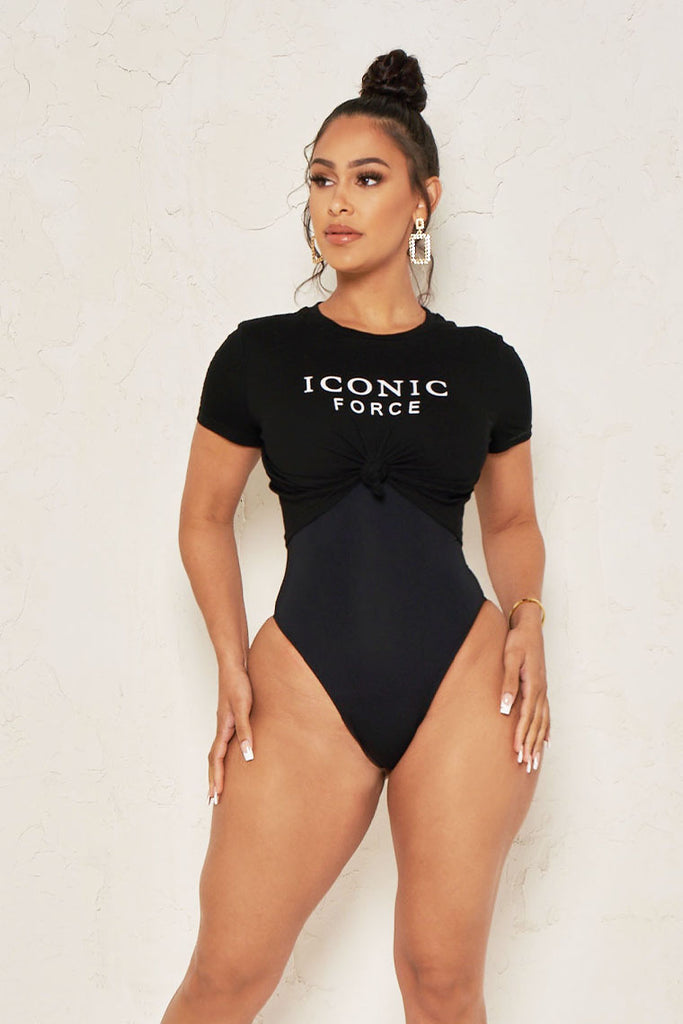 iconic force crop top - black - Icon