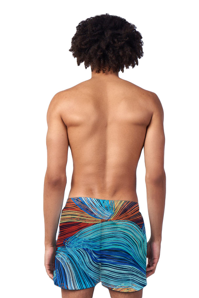 power trip beach shorts- abstract print - Icon