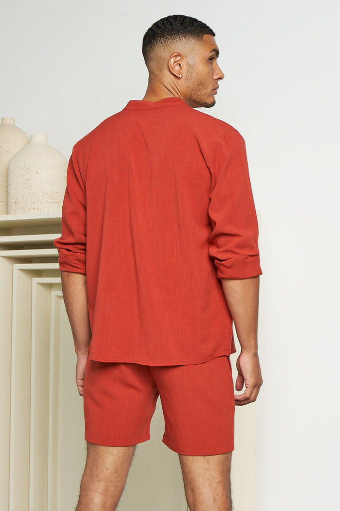 clearwater linen shirt - rust - Icon