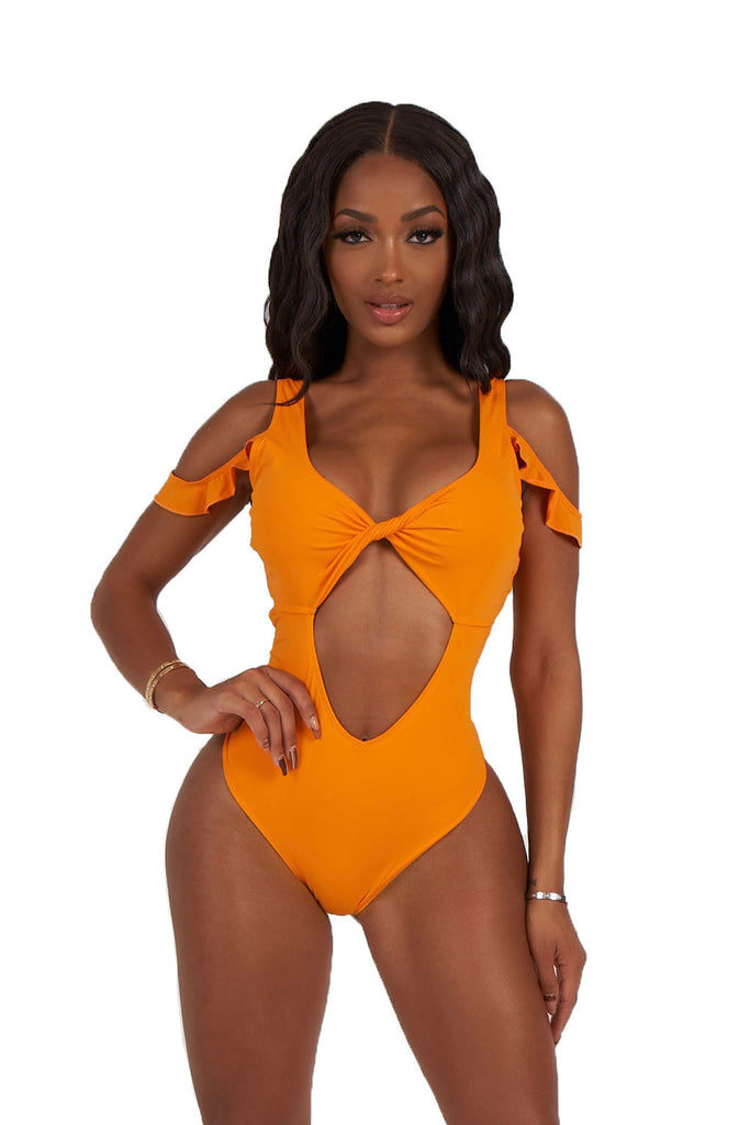 ruffle my feathers swimsuit-orange - Icon