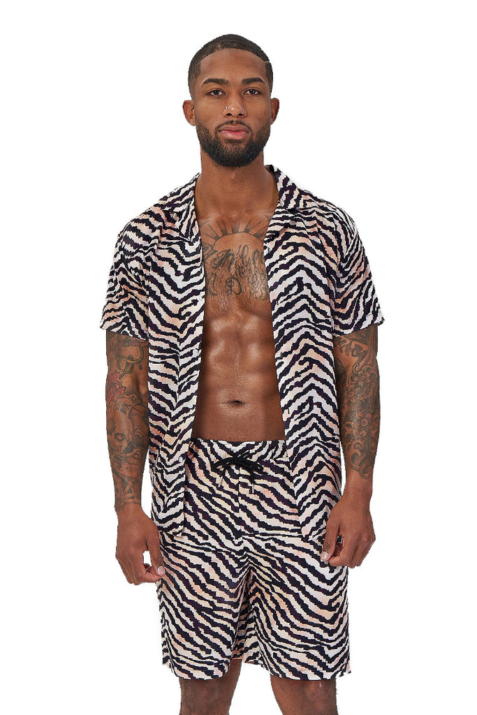 laguna nights shirt-multicolor zebra print - Icon