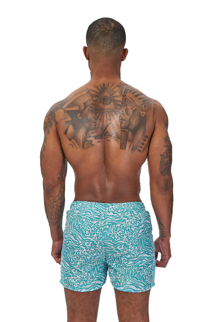 power trip beach shorts-green multiprint - Icon