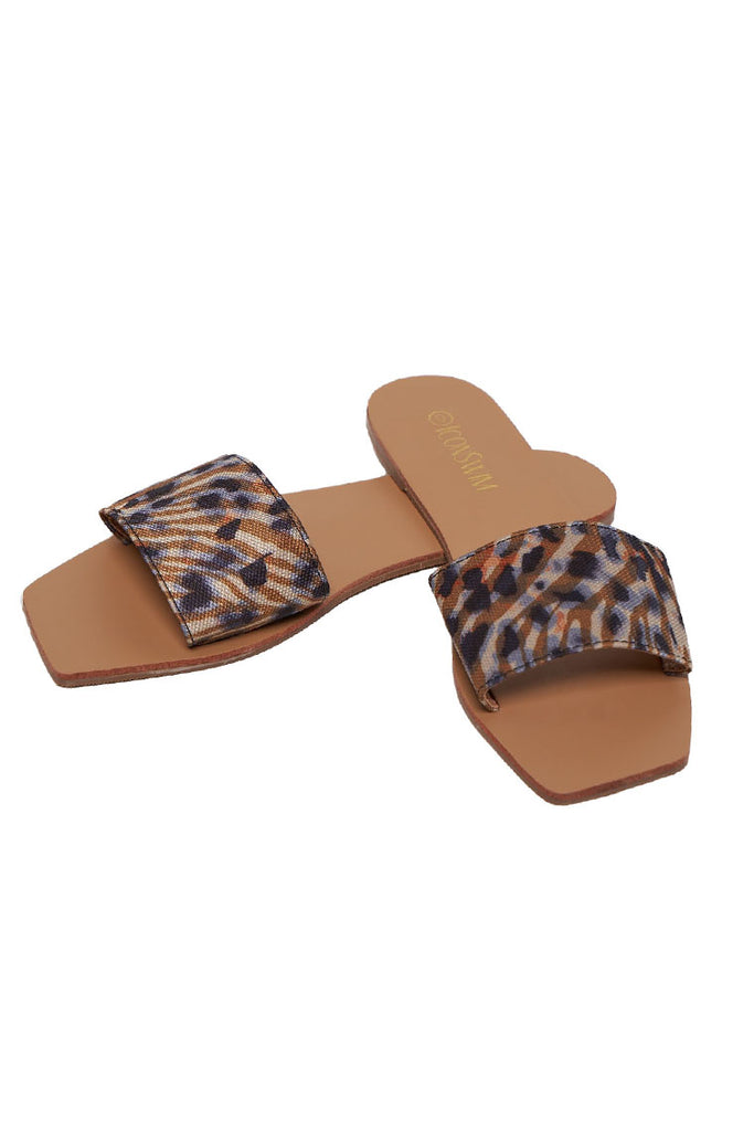 let it slide sandals-brown/blue multiprint - Icon