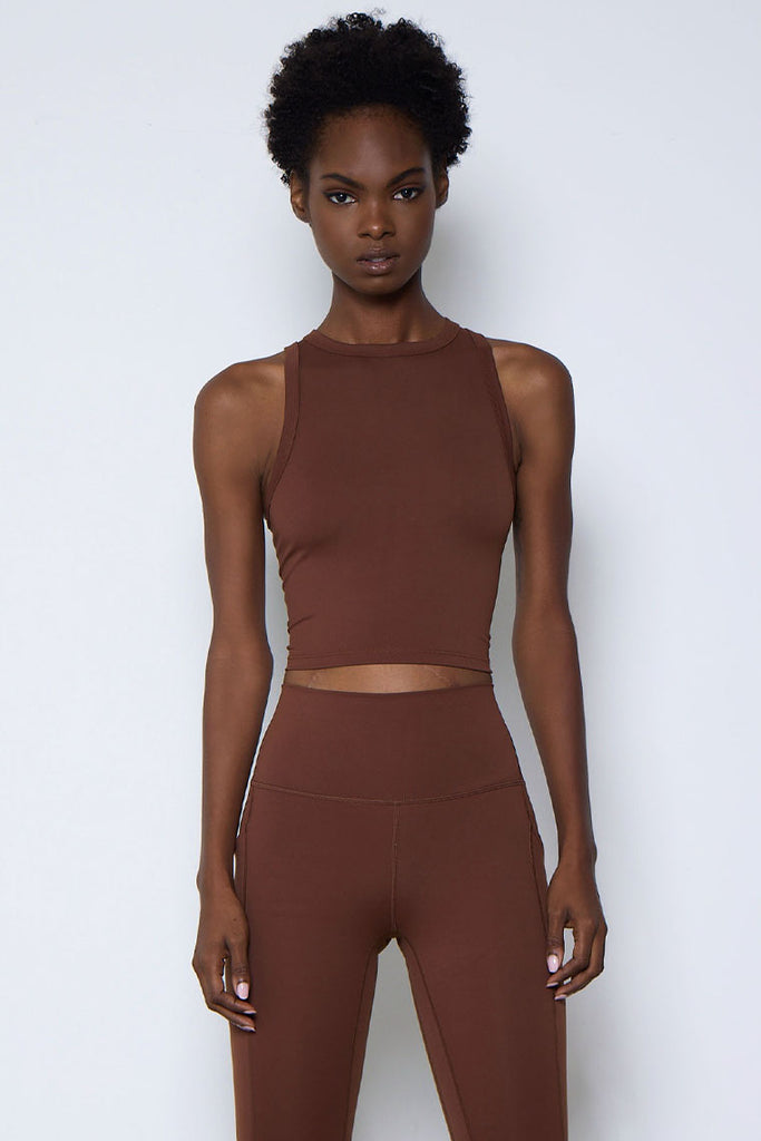 ESSENTIAL CREWNECK CROP-CHOCOLATE - Icon Swim