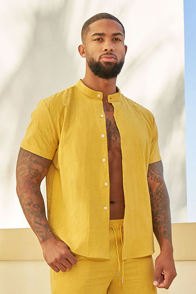 apply pressure linen shirt-yellow - Icon