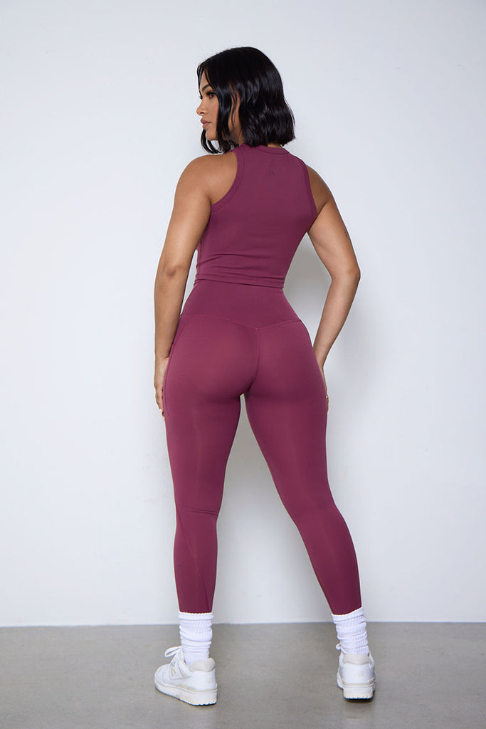 ESSENTIAL LEGGINGS-RED WINE - Icon Swim