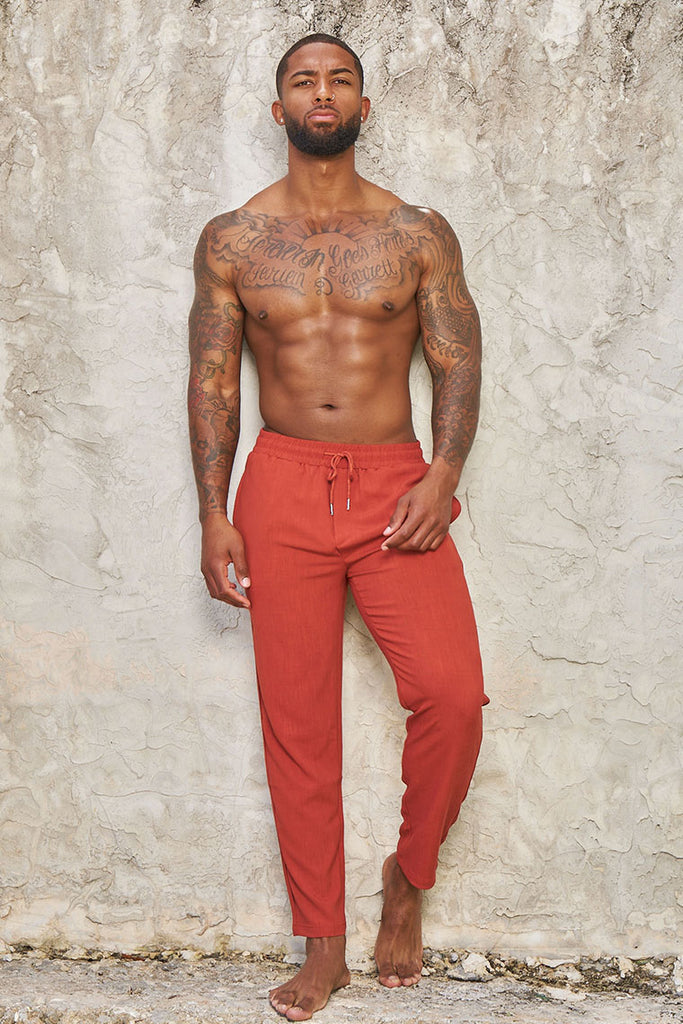 havana linen pants - rust - Icon