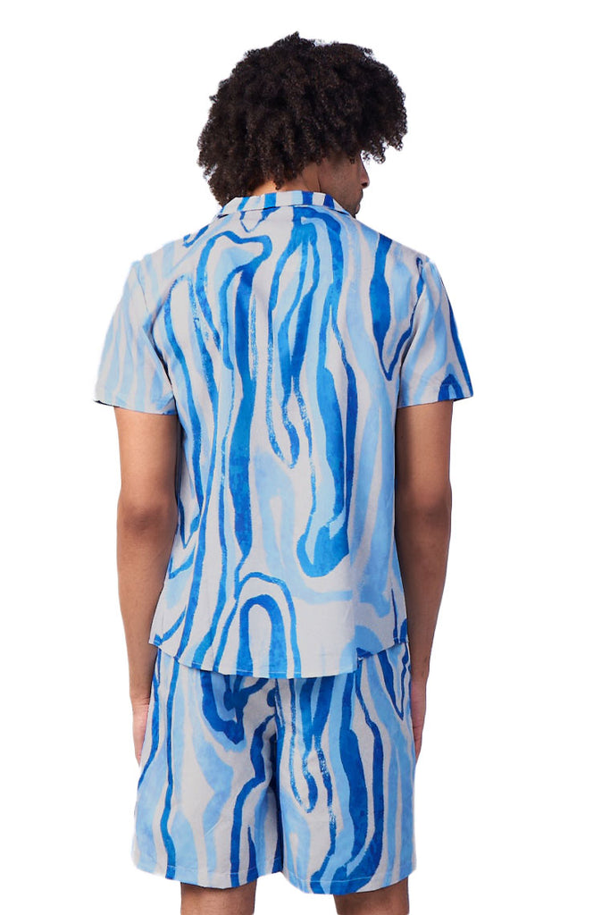 laguna nights shirt-blue line print - Icon