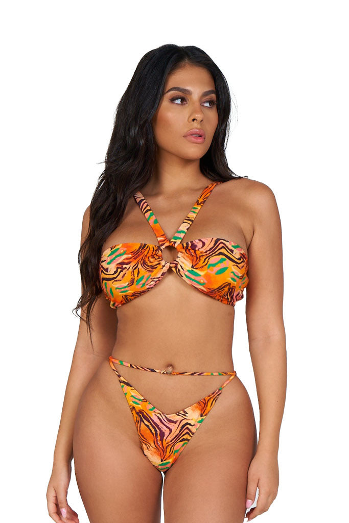 take yo man bikini-orange zebra print - Icon