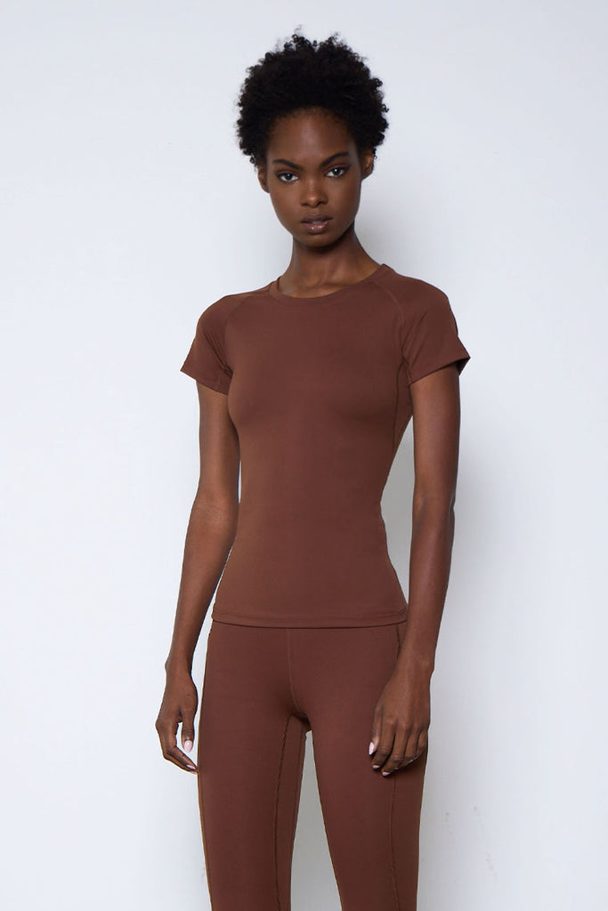 ESSENTIAL CREWNECK TOP-CHOCOLATE - Icon Swim