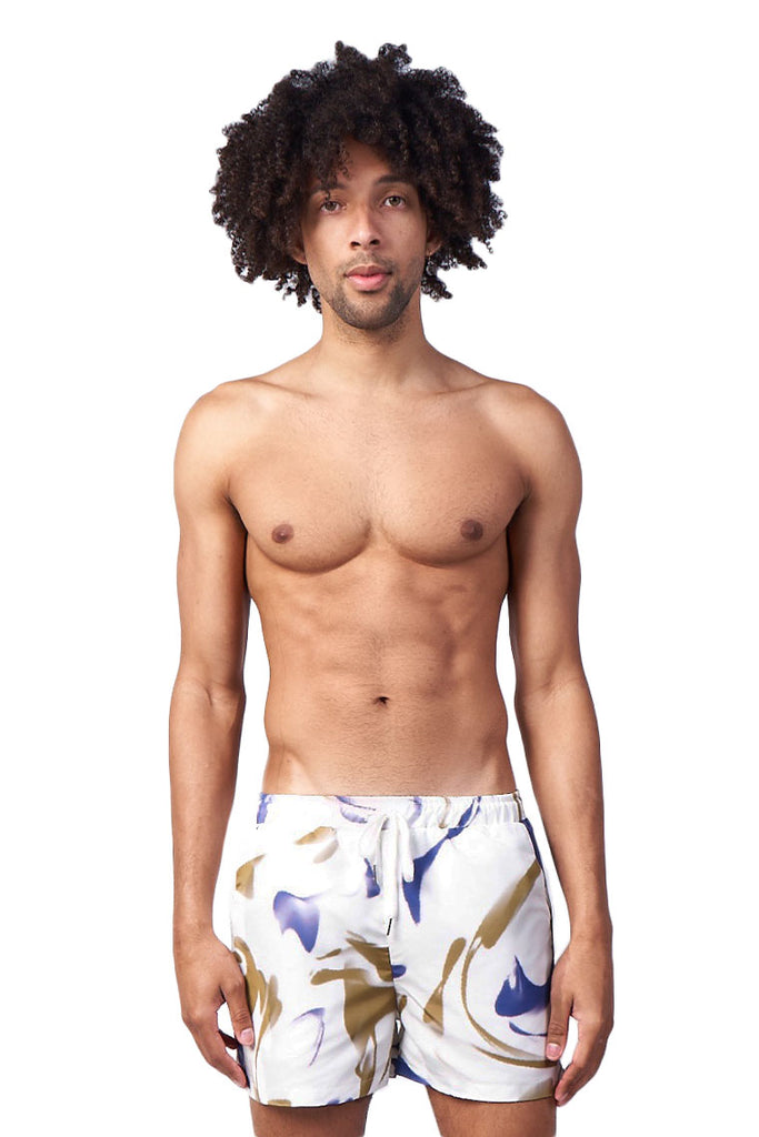 power trip beach shorts-Marble print - Icon