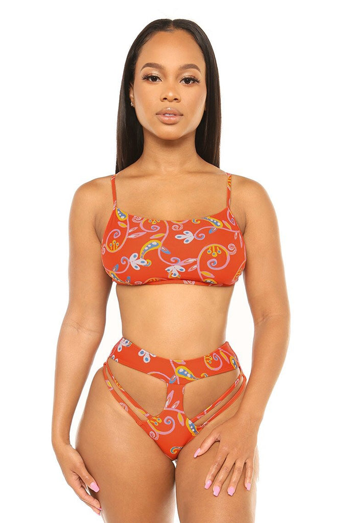 Summer Vibes bikini-orange print - Icon