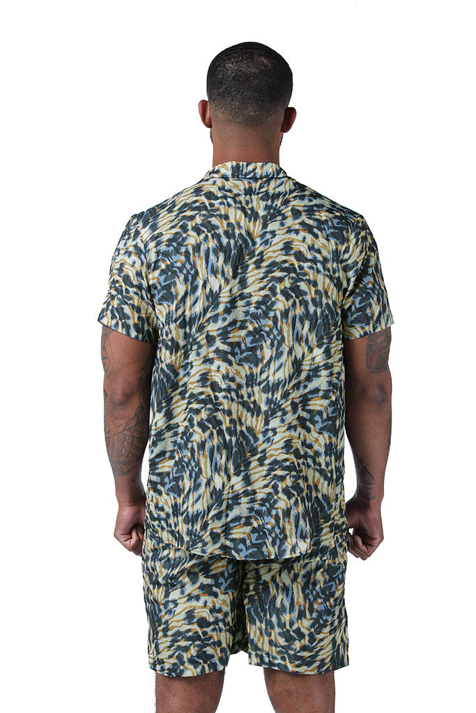 laguna nights shirt-brown/blue multiprint - Icon