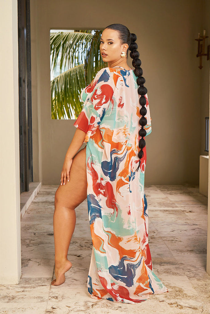 take cover kimono-abstract print - Icon