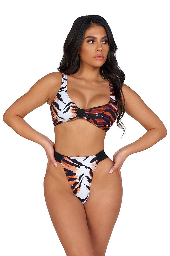 go wild bikini-brown zebra print - Icon