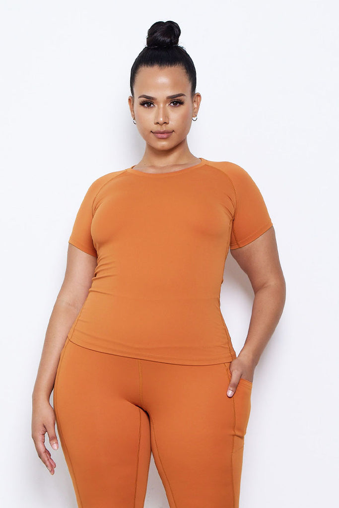 ESSENTIAL CREWNECK TOP-RUST ORANGE - Icon Swim