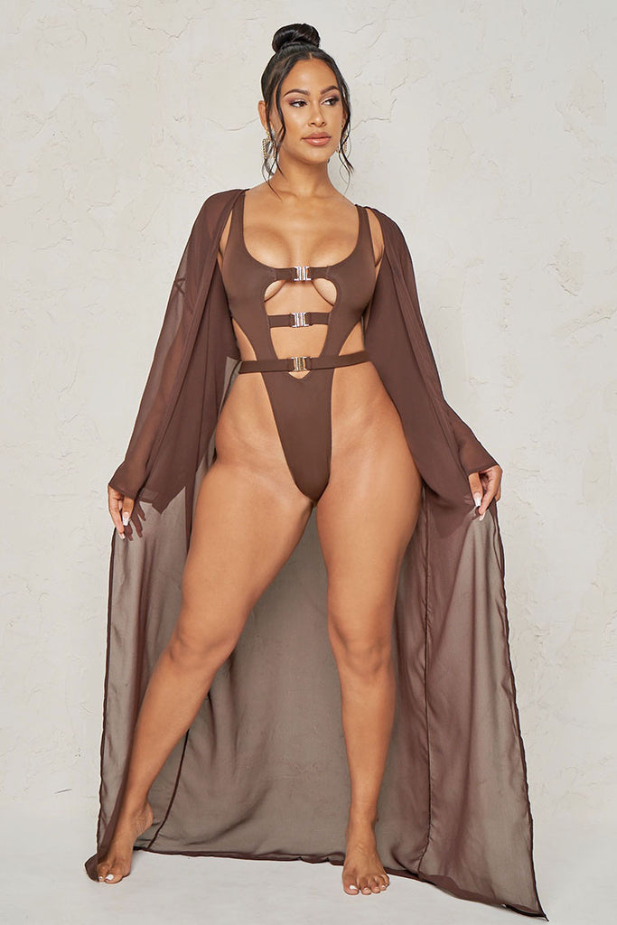 festival vibes coverup - chocolate - Icon