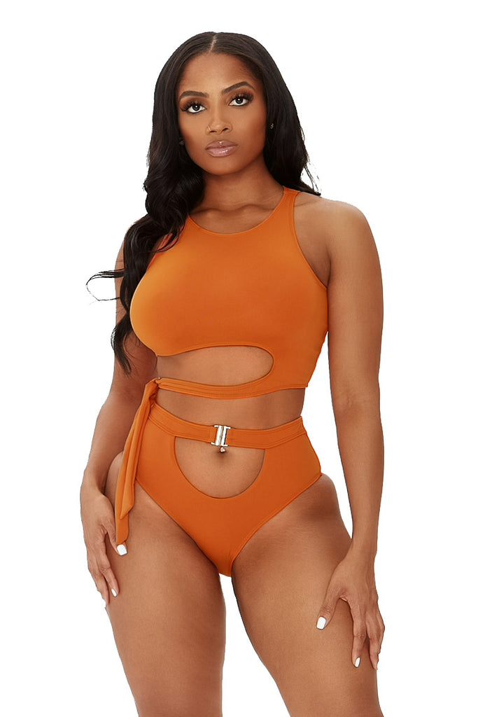 wrapped around me bikini-burnt orange - Icon